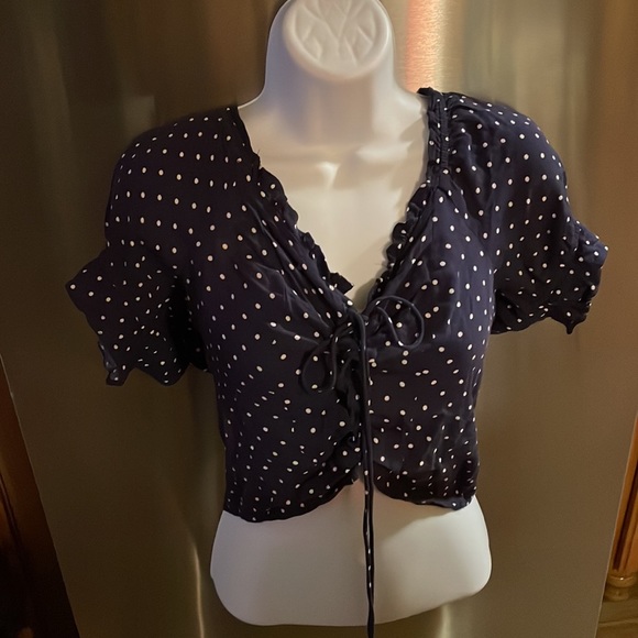AEO Navy Polka Dot Corset Top 💙🦅 - Picture 3 of 14